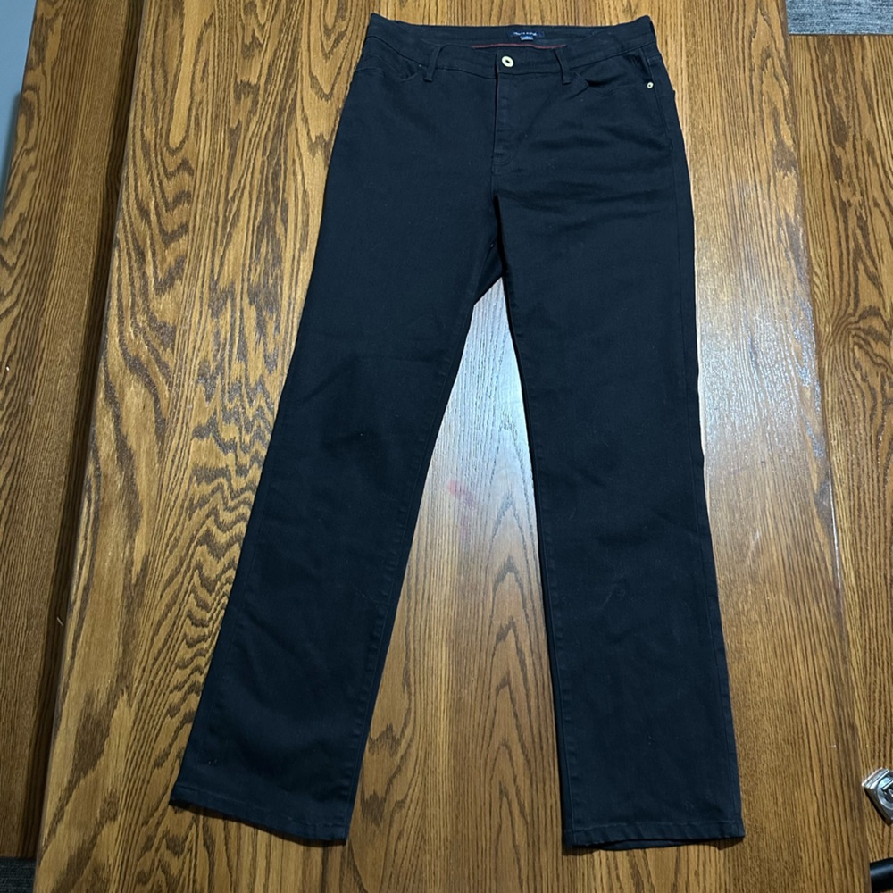 Tommy Hilger women’s black denim pants Greenwich straight leg fit size 12